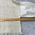 ZARA Tweed Fringe Boxy Crop Top White Black Balloon Sleeve Blouse XL Textured Photo 8