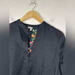 Johnny Was  Calme Linen Polo Mandarin Collar Liya Boho Floral Embroidered Dress Photo 2