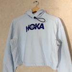 Hoka One One Women’s Pullover Hoodie Sweatshirt Crop Thumbholes in Blue S Photo 2