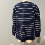 Stars Above  Navy Striped Beautifully Soft Fleece Lounge Sweatshirt Size Small Photo 3