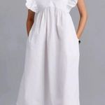 Anthropologie Maeve Empire Waist Ruffle Flutter Sleeve Poplin Midi Dress Small Photo 0