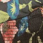 ZARA New floral high neck long elastic sleeve smocked top romper keyhole MEDIUM Photo 13