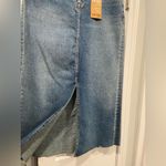 Kensie Size 4 Vintage Luxe The High Rise Midi Skirt Front Slit Denim Jean Photo 2