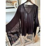 Alexis V Neck Fridge Arms Tunic/ Mini Dress in Black, Size XSmall Photo 2
