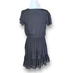 Michael Kors  Dress Faux Wrap Black Metallic Shimmer Asymmetrical Ruffle Sheer Photo 7