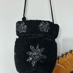 Vintage black hand beaded hono bucket purse Photo 0