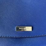 Kate Spade  Laurel Way Greer Saffiano Leather Purse Clutch‎ Navy Blue Gold Chain Photo 1