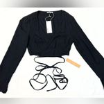 Reformation NWT Ginger Top - Black - 4 Photo 3