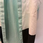 Ivanka Trump Banana Republic Black and White Sleeveless Button Down Blouse Photo 4