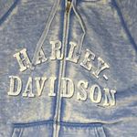HARLEY Davidson blue hooded zipped lightweight sweatshirt jacket size small Photo 2