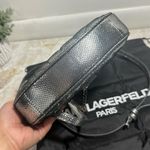 Karl Lagerfeld NWOT Lafayette Shoulder Bag Sequns 100% Goat Leather Grey Photo 9