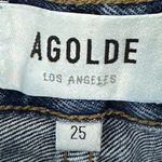 AGOLDE Parker Vintage Jean Shorts Size 25 Medium Blue Raw Hem Photo 8