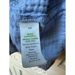 Aerie  Gauze Peplum Top Blue Square Neck Short Sleeve Button Ruffle Size Large Photo 3