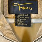Fabio Women’s L Suede Leather Jacket Tan Bomber Style 100% Genuine Leather Size L Photo 2