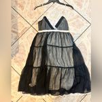 ALLOY Black and Cream Lace Trim Spaghetti Strap Dress Photo 13