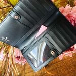 Kate Spade  Saffiano Leather Wallet Black Beige Snap Closure NWT Photo 4