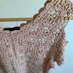 Crochet Pink Knit Off Shoulder Festival Top Size Small Photo 2