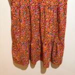 Toad&Co Sunkissed Sunsana Sleeveless Tiered Mini Dress Taffy Micro Floral Print Red Size L Photo 6