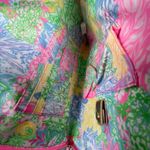 Lilly Pulitzer  Gold Metallic Travel Organizer Floral Lined Pouch Clutch Bag OS Photo 3