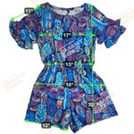 Aryeh  Tropical Fish Shorts Romper Ruffle Sleeve Beachy Vacation Cruise Size S Photo 4