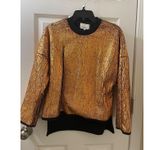 3.1 Phillip Lim  Foil Copper Black CUT AWAY Self Underlayer SWEATSHIRT S Photo 1