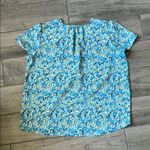 Hilary Radley  Blue Fitted Blouse with Flutter Sleeves Photo 4