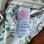 Topshop US 2 Light Yellow Crop Top Ruffle Strap Tank Purple Floral Vine Photo 3