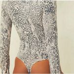 Free People Gotcha Bodysuit Women Black Snakeskin VNeck Top sz small Photo 2