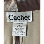 Vintage CACHET Gold Wrap Blouse Shimmer 4 Zip up back Church Event Glam Y2K Photo 5