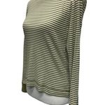 Lauren Ralph Lauren Green Cream Stripe Long Sleeve Tee Size M Faux Suede Patches Size M Photo 3