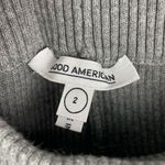 Good American Gray Ribbed Knit Pull On Elastic Waist Palazzo Pant with Side Slit Photo 6