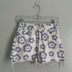 SheIn White Blue Flower High Rise Jean Shorts Size XS Photo 6