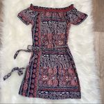Lucky Brand  bandana off shoulder Dress small‎ patriotic boho bohemian Photo 4