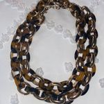 Heavy Tortoise Shell & Good Tone Chain Link Necklace Brown Photo 7