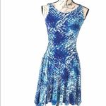 Cynthia Rowley  Blue White Print Dress Small Flare Photo 2