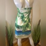 Mica Vintage Strapless Bustier Mini Dress Island Palms 8 Green Photo 2