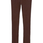 ZARA NWOT Eyelet Brown Knit Pull-On Pants MEDIUM Photo 0