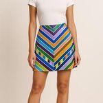 Milly  Multicolor Chevron Stripe Mini Skirt – Size 0 Photo 0
