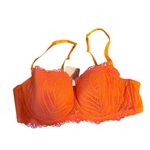 Nwt Savage x Fenty Stranded In Lace Neon Crochet Plunge Underwire Bra Pink Size undefined Photo 1