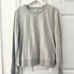 Joie  Devra White Eyelet Lace Layered Back Heathered Gray Sweatshirt Large NWT Photo 2
