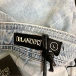 BLANK NYC NWT Wake Up Call Stretchy Denim Mini Dress Cut Out Light Wash sz Large Photo 14