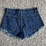 Bullhead Denim Co. Dark Wash Button Fly High Rise Jean Shorts Size 25 Blue Photo 1