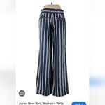 Jones New York Women's Wide-Leg Navy and White Pants Size 6 Womens Photo 1