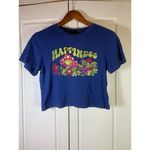 Urban Outfitters  Boho Crop‎ Mushroom Print Happiness T Shirt Women Small Hippie Photo 2