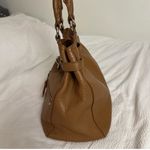 Cole Haan Brown Cognac Pebbled Leather Double Handle Handbag Tan Photo 1