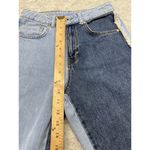 Ragged Jeans Patchwork Jeans Womens 26 Two Tone Contrast Frayed Hem High Rise De Blue Photo 3