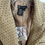 Boston Design Studio Three Button Blazer Womens Size 12 Tan Black Polka Dot NWOT Brown Photo 1