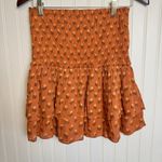 Madewell Smocked Pull On Orange Floral Tiered Mini Skirt G47 Photo 4