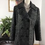 Kenneth Cole Wool Blend Peacoat Jacker Small White Black Speckled Double Bre Photo 1