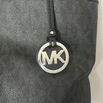 Michael Kors Large Pocket Monogram Logo Top Zip Tote Bag Black/Silver Photo 2